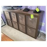 8 CUBBY STORAGE UNIT, APPROX 59 IN X 16 IN X 31 IN