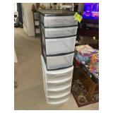 GROUP OF PLASTIC STORAGE BINS, APPROX 24 IN TALL