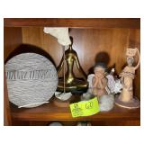 TOP SHELF OF DECORATIVE FIGURINES