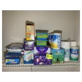RIGHT SIDE RACK IN LAUNDRY, PAPER TOWELS, KLEENEX,