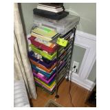 ROLLING CART WITH ASSORTED OFFICE AND CRAFTING SUP
