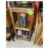 3 TIER WOODEN SHELF, 15.5 IN X 14 IN X 36 IN, NO C