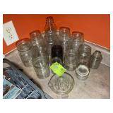GROUP OF GLASS CANNING JARS