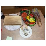 MISC GROUP INCLUDING METAL PAINTED FRUIT PLATE, LA