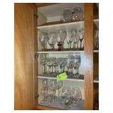 LEFT SIDE OF CABINET, STEMMED GLASSWARE