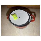 LARGE RED ENAMEL ROASTING PAN