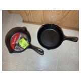 LODGE 5SK CAST IRON SKILLET AND VICTORIA 8 IN CAST