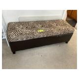 STORAGE BENCH WITH PADDED TOP, 50 IN X 19 IN X 16