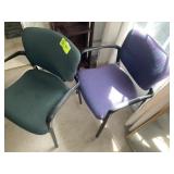 PAIR OF METAL FRAME OFFICE CHAIRS