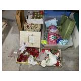 GROUP OF CHRISTMAS DECOR, LIGHTS, ORNAMATES, WOOD