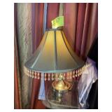 BRASS COLOR TABLE LAMP, 20 IN TALL