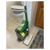 GROUP INCLUDING KOHLER STAINLESS TRASH CAN, LIBMAN