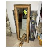 GROUP INCLUDING FRAMED MIRRORS, BAMBOO 16 IN X 43
