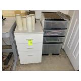 3 DRAWER FILE CABINET AND 4 DRAWER PLASTIC ORGANIZ