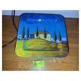 LARGE HANGING DECORATIVE PLATE, MARKED BLOOMINGDAL