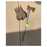 US MILITARY SHOVEL/RAKE/AXE HEAD SET