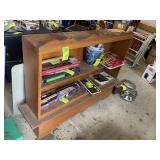 WOODEN BOOK SHELF, 54 IN X 11 IN X 40 IN, NO CONTE