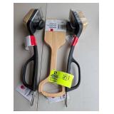 GROUP OF GRILL CLEANING BRUSHES AND SCRAPER