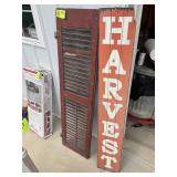 VINTAGE WOODEN SHUTTER 15.5 IN X 59 IN AND TWO SID