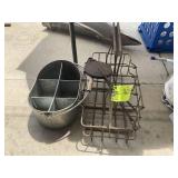 MISC GROUP INCLUDING METAL BOTTLE CADDY, GRISWOLD