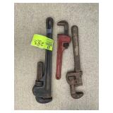 PIPE WRENCHES, RIDGID, STANLEY, ETC