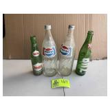 GROUP OF MISC PEPSI, 7UP AND SUNDROP GLASS BOTTLES