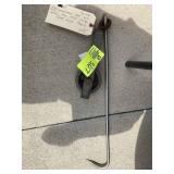 VINTAGE MEAT HOOK WITH ROLLER WHEEL HANGER ASSEMBL