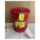 RED JUSTRITE OILY WASTE CAN, MODEL 09100 RED
