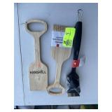GROUP OF NEXGRILL WOODEN GRILL SCRAPER AND STEAMER