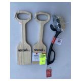 GROUP OF NEXGRILL WOODEN GRILL SCRAPER AND STEAMER