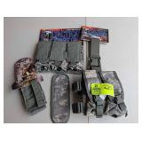 GROUP OF TACTICAL ASSAULT GEAR, MAGAZINE POUCHES,