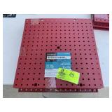 GROUP OF 4 EVERBILT RED PLASTIC PEG BOARD, 16 IN S