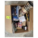 BOX OF ASSORTED ITEMS INCLUDING, GLOVES, SINK DRAI