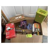 BOX WITH ASSORTED ITEMS INCLUDING, GRILL CADDY, SN