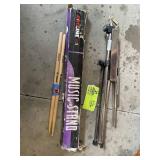 GROUP INCLUDING DRUM STICKS, AND MUSIC STANDS