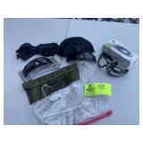 GROUP OF MISC SAFETY GLASSES, AND MILITARY GUN CLE