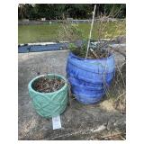 PAIR OF PLANTERS 11" X 10" AND 14" X 18"