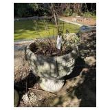 LARGE CONCRETE PLANTER, APPROXIMATELY 27 INCH DIAM
