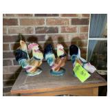 GROUP OF 3 CERAMIC STYLE CHICKENS, 8 IN TALL