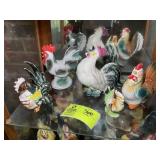 SECOND SHELF RIGHT SIDE, CERAMIC STYLE CHICKENS, 3
