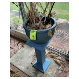 GROUP INCLUDING BLUE PLANT STAND 24 IN TALL AND BL