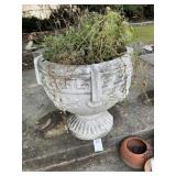 LARGE CONCRETE PLANTER, APPROXIMATELY 27 INCH DIAM