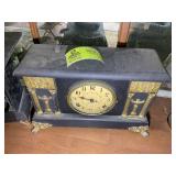 SESSIONS WOOD CASED MANTEL CLOCK, MISSING GLASS FA