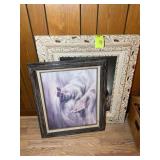 PAIR OF FRAMED PRINTS, DOG WITH STUFFED ANIMAL 27