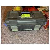 KOBALT PLASTIC TOOL BOX WITH ASSORTED HAND TOOLS