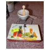 VINTAGE METAL CONE STRAINER WITH STAND AND DAILY S