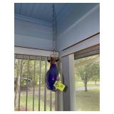 PAIR OF HANGING DECORATIVE GLASS BULBS WITH COPPER