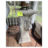 PAIR OF CONCRETE DECORATIVE PLANT STANDS, 22.5 IN