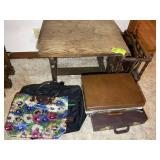 MISC GROUP INCLUDING WOODEN SIDE TABLE 26 IN X 20