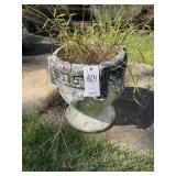 PAIR OF CONCRETE PLANTERS 15 INCHES DIAMETER 17 IN
